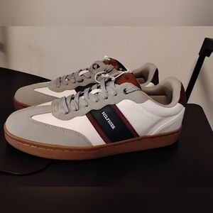 New Tommy Hilfiger Men's White and  Grey Casual Sneakers Size 11